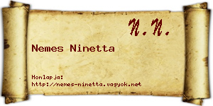 Nemes Ninetta névjegykártya